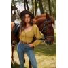 image:imageScarlet Darkness Vintage Corset Tops for Women Renaissance Blouse Off Shoulder Long Sleeve TopYellow