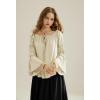 image:imageScarlet Darkness Women Bell Sleeve Tops Ruffle Off Shoulder Casual Loose Renaissance Peasant BlouseApricot