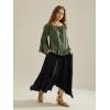 image:imageScarlet Darkness Women Bell Sleeve Tops Ruffle Off Shoulder Casual Loose Renaissance Peasant BlouseArmy Green
