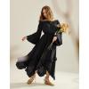 image:imageScarlet Darkness Women Bell Sleeve Tops Ruffle Off Shoulder Casual Loose Renaissance Peasant BlouseBlack
