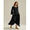 image:imageScarlet Darkness Women Bell Sleeve Tops Ruffle Off Shoulder Casual Loose Renaissance Peasant BlouseBlack