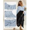 image:imageScarlet Darkness Women Bell Sleeve Tops Ruffle Off Shoulder Casual Loose Renaissance Peasant BlouseLight Blue