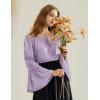image:imageScarlet Darkness Women Bell Sleeve Tops Ruffle Off Shoulder Casual Loose Renaissance Peasant BlouseLight Purple