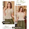image:imageScarlet Darkness Women Renaissance Off Shoulder Blouse Smocked Waist Pirate Shirt Peplum TopsApricot