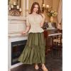 image:imageScarlet Darkness Women Renaissance Off Shoulder Blouse Smocked Waist Pirate Shirt Peplum TopsApricot