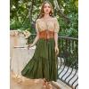 image:imageScarlet Darkness Women Renaissance Off Shoulder Blouse Smocked Waist Pirate Shirt Peplum TopsKhaki