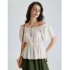 image:imageScarlet Darkness Women Renaissance Pirate Shirt Off Shoulder Blouse Ruffled Sleeve TopsApricot
