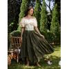image:imageScarlet Darkness Women Renaissance Pirate Shirt Off Shoulder Blouse Ruffled Sleeve TopsApricot