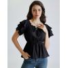 image:imageScarlet Darkness Women Renaissance Pirate Shirt Off Shoulder Blouse Ruffled Sleeve TopsBlack
