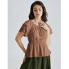 image:imageScarlet Darkness Women Renaissance Pirate Shirt Off Shoulder Blouse Ruffled Sleeve TopsBrown