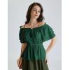 image:imageScarlet Darkness Women Renaissance Pirate Shirt Off Shoulder Blouse Ruffled Sleeve TopsGreen
