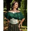 image:imageScarlet Darkness Women Renaissance Pirate Shirt Off Shoulder Blouse Ruffled Sleeve TopsGreen