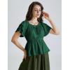 image:imageScarlet Darkness Women Renaissance Pirate Shirt Off Shoulder Blouse Ruffled Sleeve TopsGreen