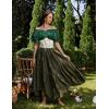 image:imageScarlet Darkness Women Renaissance Pirate Shirt Off Shoulder Blouse Ruffled Sleeve TopsGreen