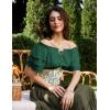 image:imageScarlet Darkness Women Renaissance Pirate Shirt Off Shoulder Blouse Ruffled Sleeve TopsGreen