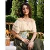image:imageScarlet Darkness Women Renaissance Pirate Shirt Off Shoulder Blouse Ruffled Sleeve TopsKhaki