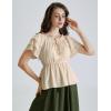 image:imageScarlet Darkness Women Renaissance Pirate Shirt Off Shoulder Blouse Ruffled Sleeve TopsKhaki