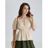 image:imageScarlet Darkness Women Renaissance Pirate Shirt Off Shoulder Blouse Ruffled Sleeve TopsKhaki
