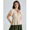 image:imageScarlet Darkness Women Renaissance Pirate Shirt Off Shoulder Blouse Ruffled Sleeve TopsKhaki