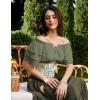 image:imageScarlet Darkness Women Renaissance Pirate Shirt Off Shoulder Blouse Ruffled Sleeve TopsOlive Green