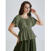 image:imageScarlet Darkness Women Renaissance Pirate Shirt Off Shoulder Blouse Ruffled Sleeve TopsOlive Green