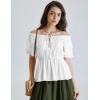 image:imageScarlet Darkness Women Renaissance Pirate Shirt Off Shoulder Blouse Ruffled Sleeve TopsWhite