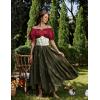 image:imageScarlet Darkness Women Renaissance Pirate Shirt Off Shoulder Blouse Ruffled Sleeve TopsWine