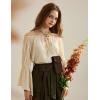 image:imageScarlet Darkness Women Renaissance Shirt Off Shoulder Bell Sleeve Ruffle Casual Loose Peasant TopsApricot