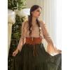 image:imageScarlet Darkness Women Renaissance Shirt Off Shoulder Bell Sleeve Ruffle Casual Loose Peasant TopsCream