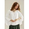 image:imageScarlet Darkness Women Renaissance Shirt Off Shoulder Bell Sleeve Ruffle Casual Loose Peasant TopsIvory