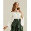 image:imageScarlet Darkness Women Renaissance Shirt Off Shoulder Bell Sleeve Ruffle Casual Loose Peasant TopsIvory