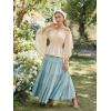 image:imageScarlet Darkness Women Renaissance Shirt Off Shoulder Bell Sleeve Smocked Waist Tops BlouseApricot
