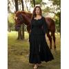 image:imageScarlet Darkness Women Renaissance Shirt Off Shoulder Bell Sleeve Smocked Waist Tops BlouseBlack