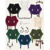 image:imageScarlet Darkness Women Renaissance Shirt Off Shoulder Bell Sleeve Smocked Waist Tops BlouseDark Purple