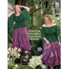 image:imageScarlet Darkness Women Renaissance Shirt Off Shoulder Bell Sleeve Smocked Waist Tops BlouseGreen