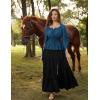 image:imageScarlet Darkness Women Renaissance Shirt Off Shoulder Bell Sleeve Smocked Waist Tops BlouseNavy Blue