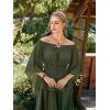 image:imageScarlet Darkness Women Renaissance Shirt Off Shoulder Bell Sleeve Smocked Waist Tops BlouseOlive Green