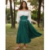 image:imageScarlet Darkness Women Renaissance Shirt Off Shoulder Bell Sleeve Smocked Waist Tops BlouseWhite