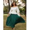 image:imageScarlet Darkness Women Renaissance Shirt Off Shoulder Bell Sleeve Smocked Waist Tops BlouseWhite