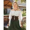 image:imageScarlet Darkness Women Renaissance Shirt Off Shoulder Bell Sleeve Smocked Waist Tops BlouseWhite