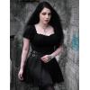 image:imageScarlet Darkness Women Renaissance Shirt Off Shoulder Flutter Short Sleeve Top Summer Square Neck Peasant BlouseBlack