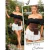 image:imageScarlet Darkness Women Renaissance Shirt Off Shoulder Flutter Short Sleeve Top Summer Square Neck Peasant BlouseBlack