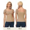 image:imageScarlet Darkness Women Renaissance Shirt Off Shoulder Flutter Short Sleeve Top Summer Square Neck Peasant BlouseKhaki