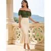 image:imageScarlet Darkness Women Renaissance Shirt Off Shoulder Flutter Short Sleeve Top Summer Square Neck Peasant BlouseOlive Green