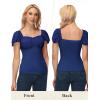 image:imageScarlet Darkness Women Renaissance Shirt Off Shoulder Flutter Short Sleeve Top Summer Square Neck Peasant BlouseRoyal Blue