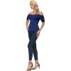 image:imageScarlet Darkness Women Renaissance Shirt Off Shoulder Flutter Short Sleeve Top Summer Square Neck Peasant BlouseRoyal Blue