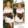 image:imageScarlet Darkness Women Renaissance Shirt Off Shoulder Flutter Short Sleeve Top Summer Square Neck Peasant BlouseWhite