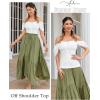 image:imageScarlet Darkness Women Renaissance Shirt Off Shoulder Flutter Short Sleeve Top Summer Square Neck Peasant BlouseWhite