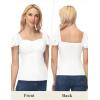 image:imageScarlet Darkness Women Renaissance Shirt Off Shoulder Flutter Short Sleeve Top Summer Square Neck Peasant BlouseWhite