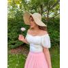 image:imageScarlet Darkness Women Renaissance Shirt Off Shoulder Flutter Short Sleeve Top Summer Square Neck Peasant BlouseWhite